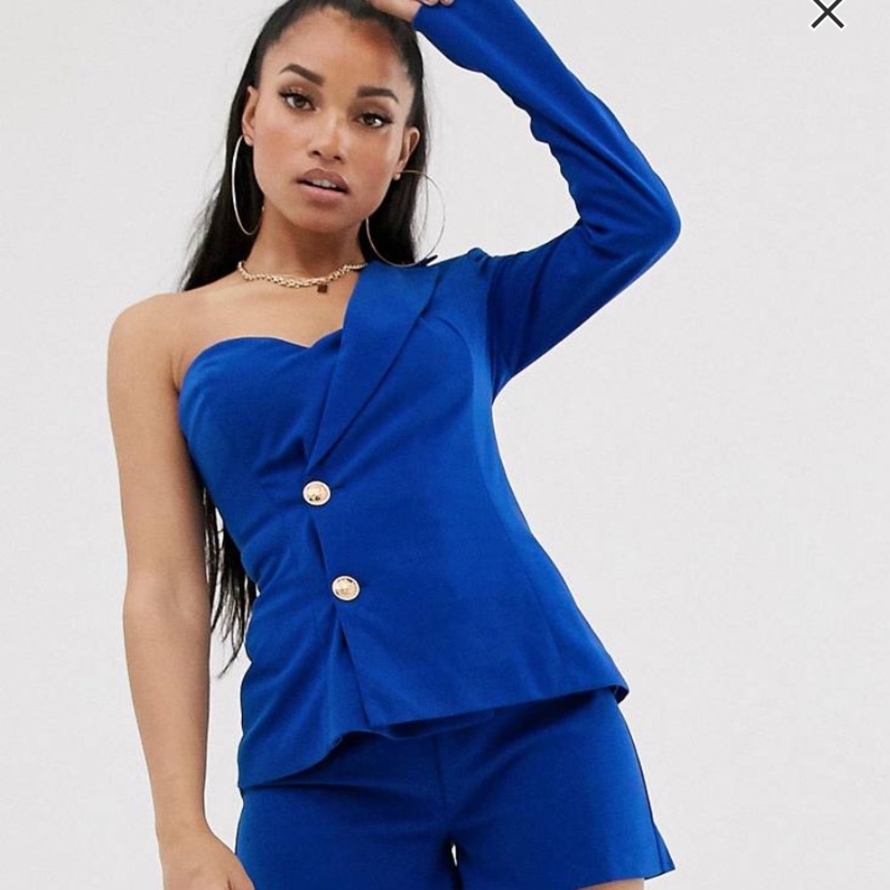 Akira Royal blue two piece blazer and short set